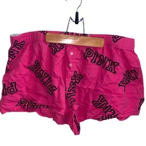 Pink Victoria's Secret small sleep short pink with "pink" print all over